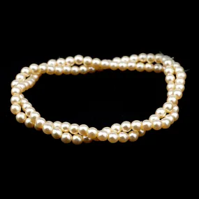 4mm Vanilla Pearl Coated Czech Glass Pearls Strand