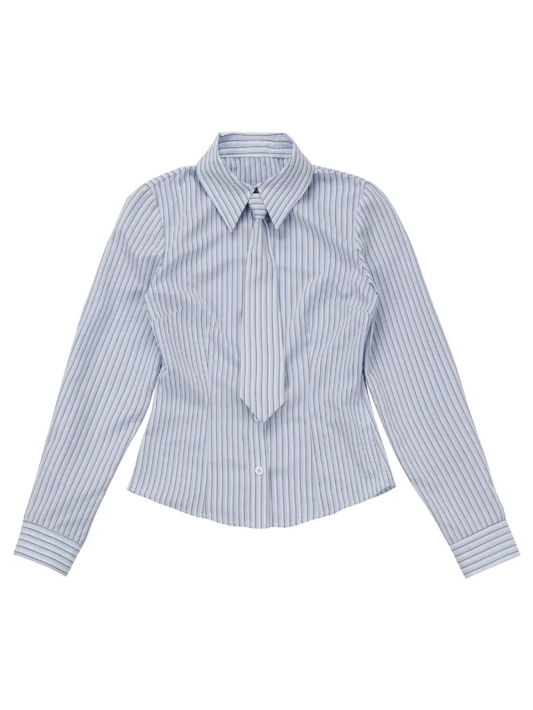 Blue-black Striped College Suit