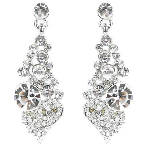 Bridal Wedding Prom Jewelry Chic Sparkling Crystal Rhinestone Earrings E1192 SV