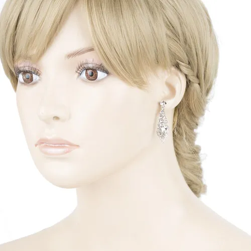 Bridal Wedding Prom Jewelry Chic Sparkling Crystal Rhinestone Earrings E1192 SV