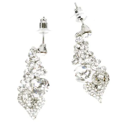 Bridal Wedding Prom Jewelry Chic Sparkling Crystal Rhinestone Earrings E1192 SV