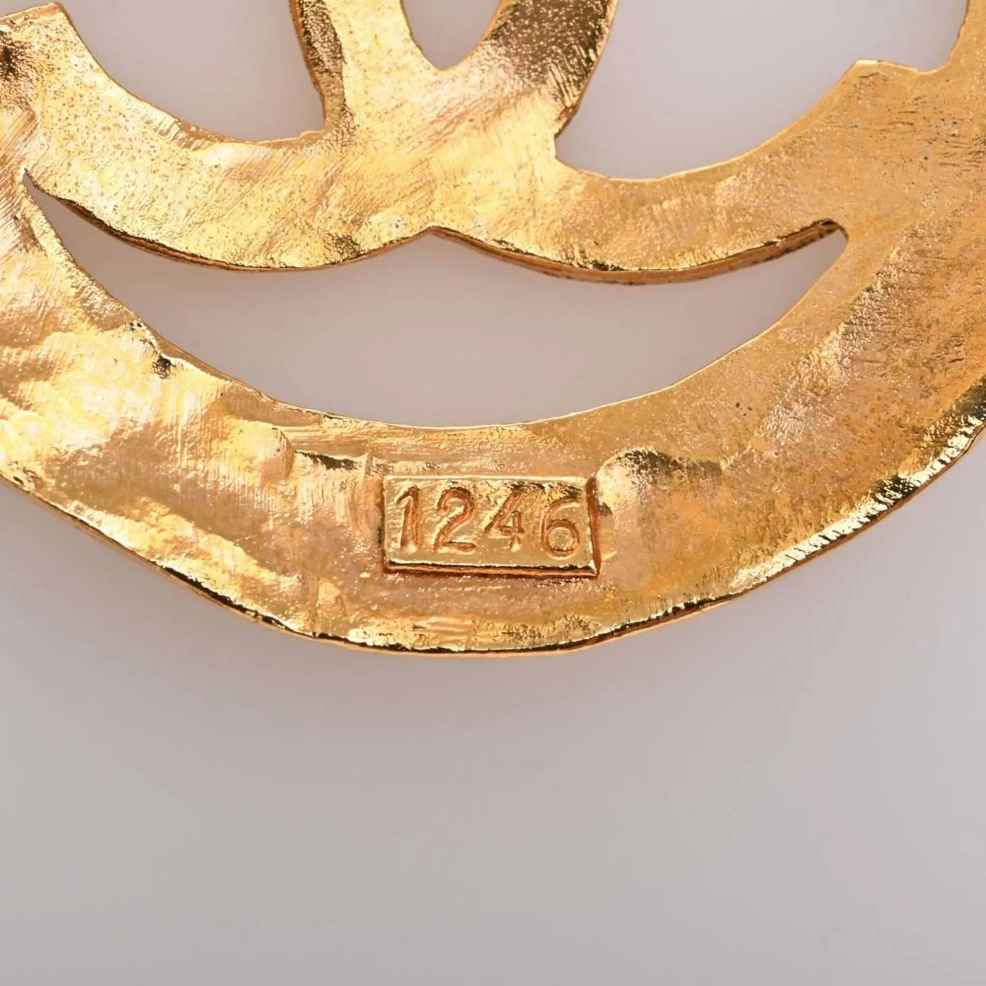 CHANEL Cocomark Circle Brooch Gold Ladies