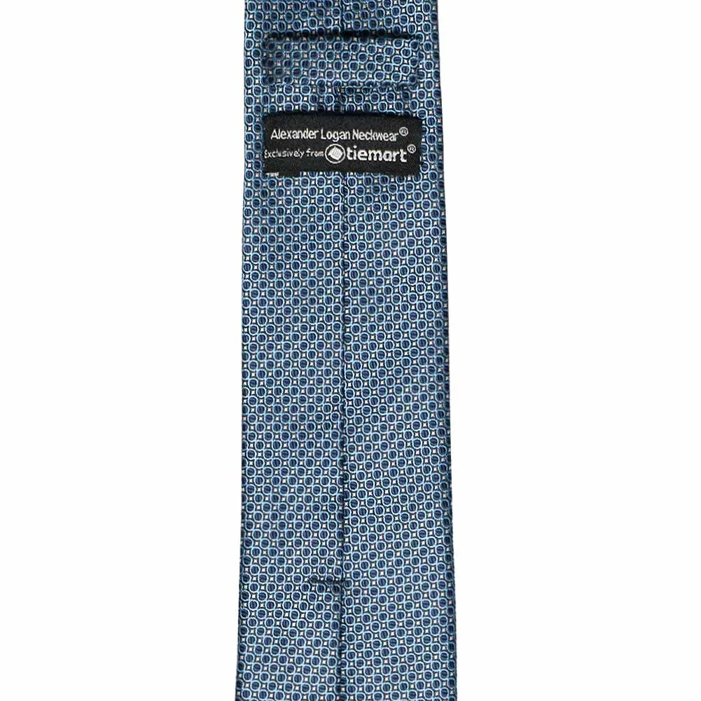 Dark Blue Henry Grain Pattern Slim Necktie, 2.5" Width