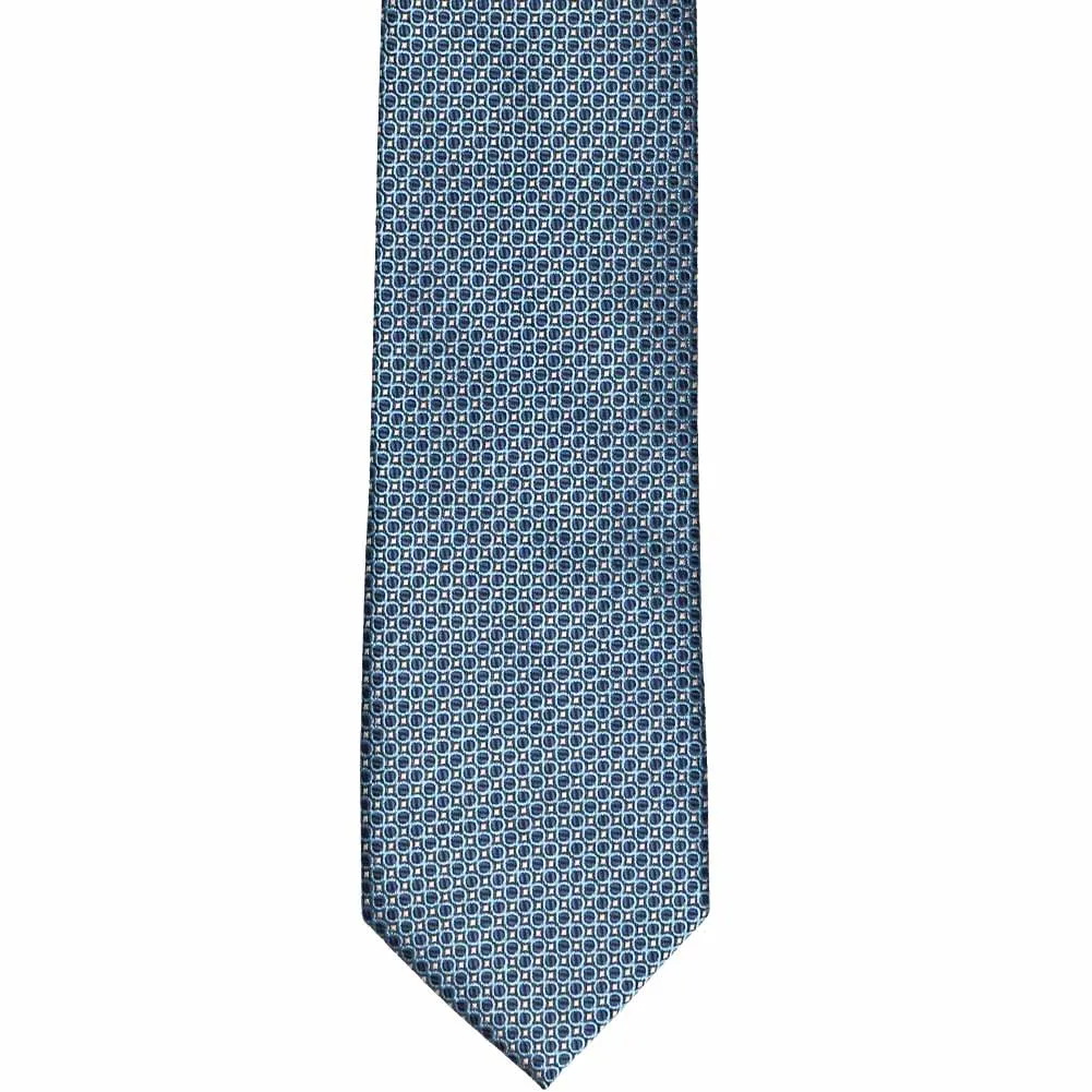 Dark Blue Henry Grain Pattern Slim Necktie, 2.5" Width