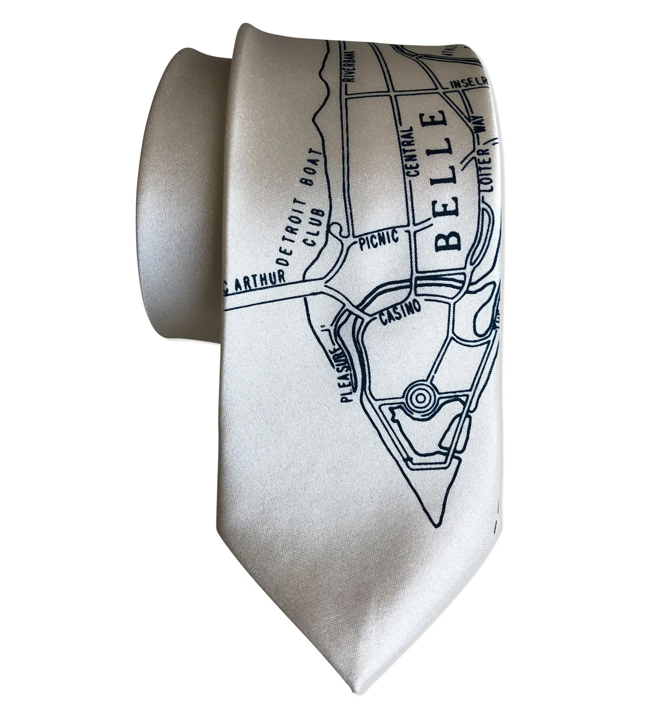 Detroit Map Tie, Belle Isle Necktie