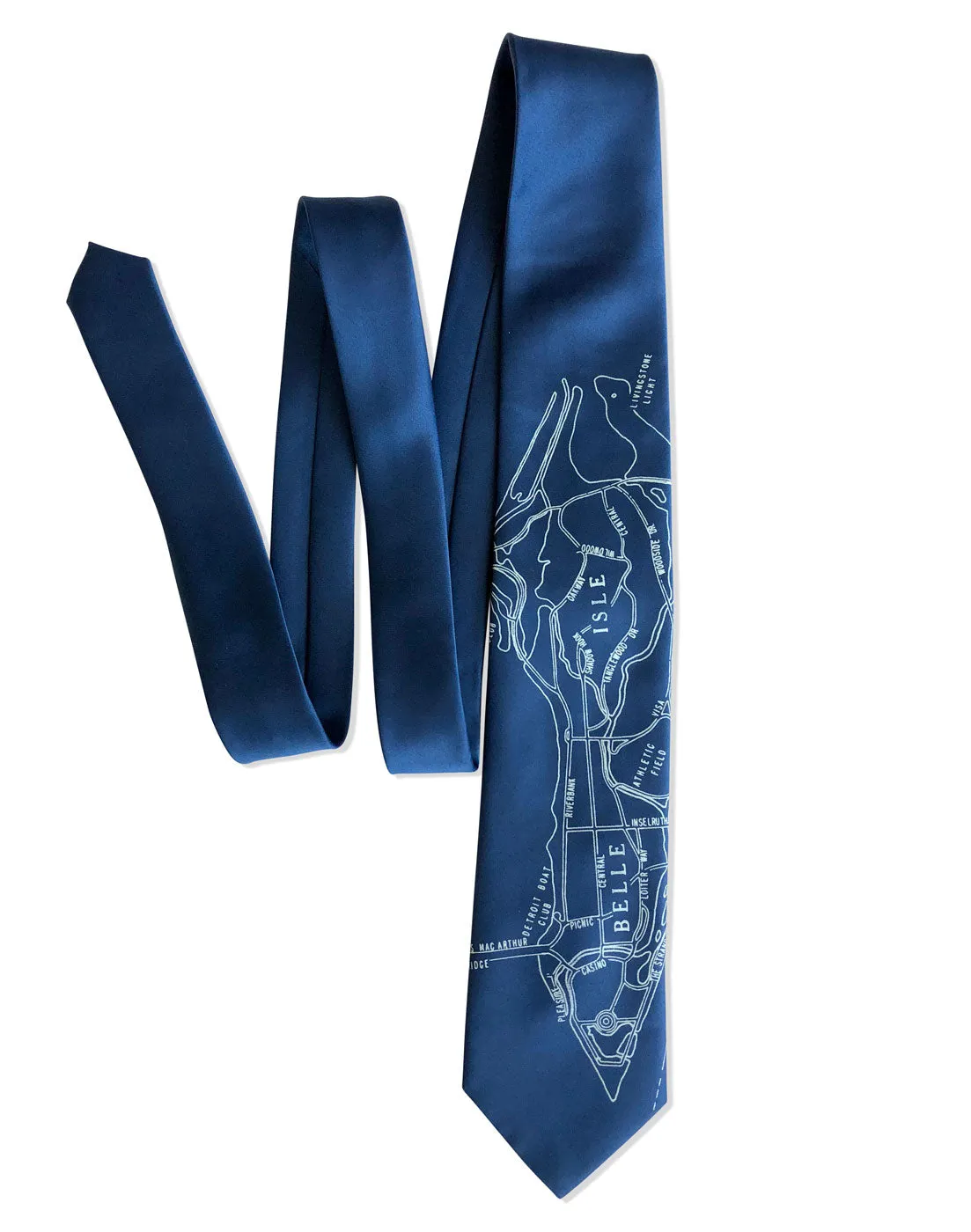 Detroit Map Tie, Belle Isle Necktie