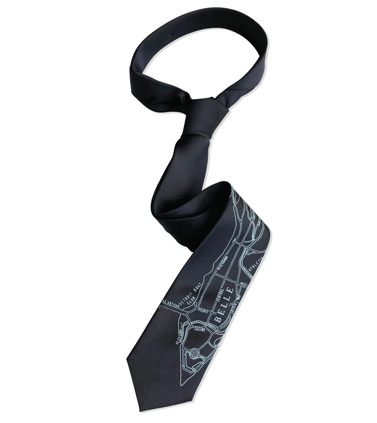 Detroit Map Tie, Belle Isle Necktie