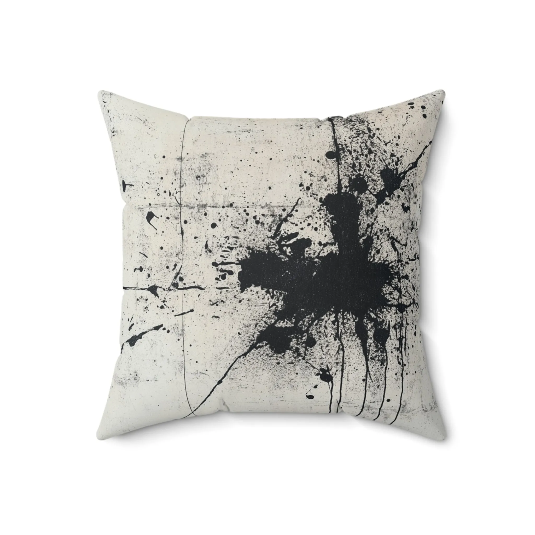 DUO MODERN "Abstract Black Splatter" Art Throw Pillow