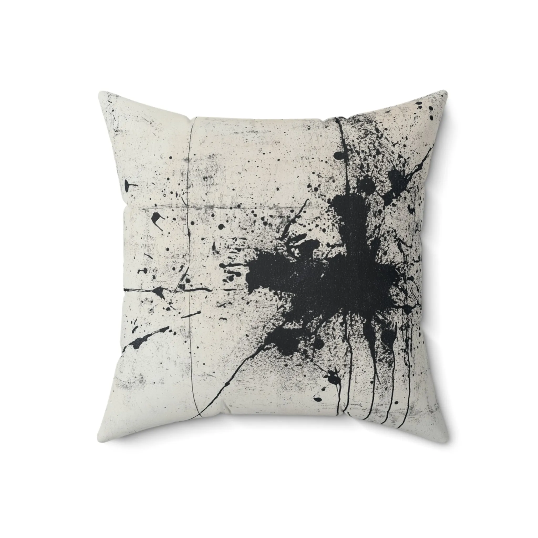 DUO MODERN "Abstract Black Splatter" Art Throw Pillow