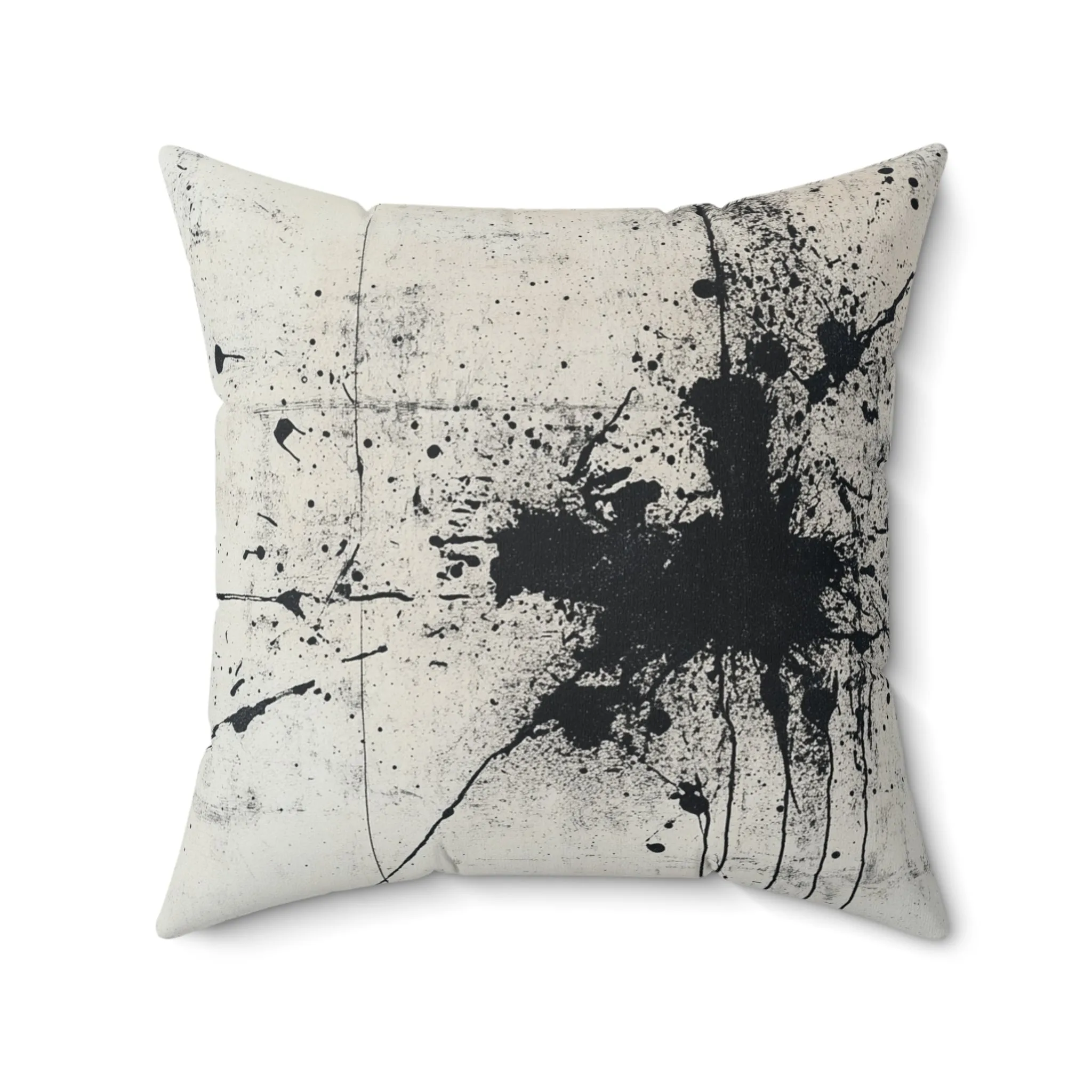 DUO MODERN "Abstract Black Splatter" Art Throw Pillow