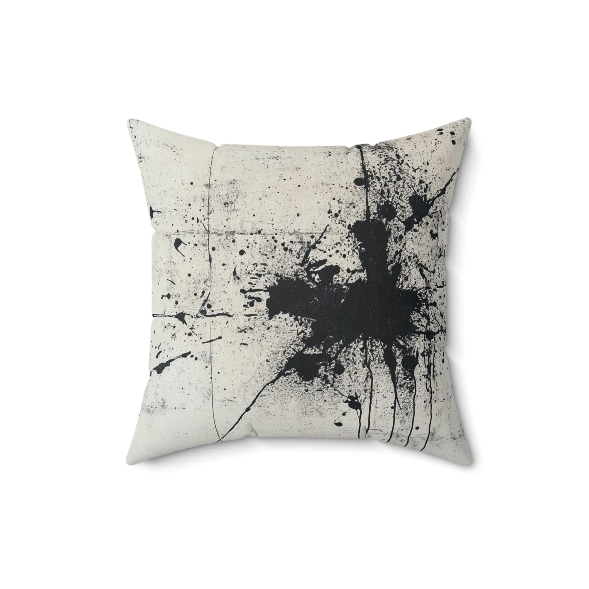 DUO MODERN "Abstract Black Splatter" Art Throw Pillow