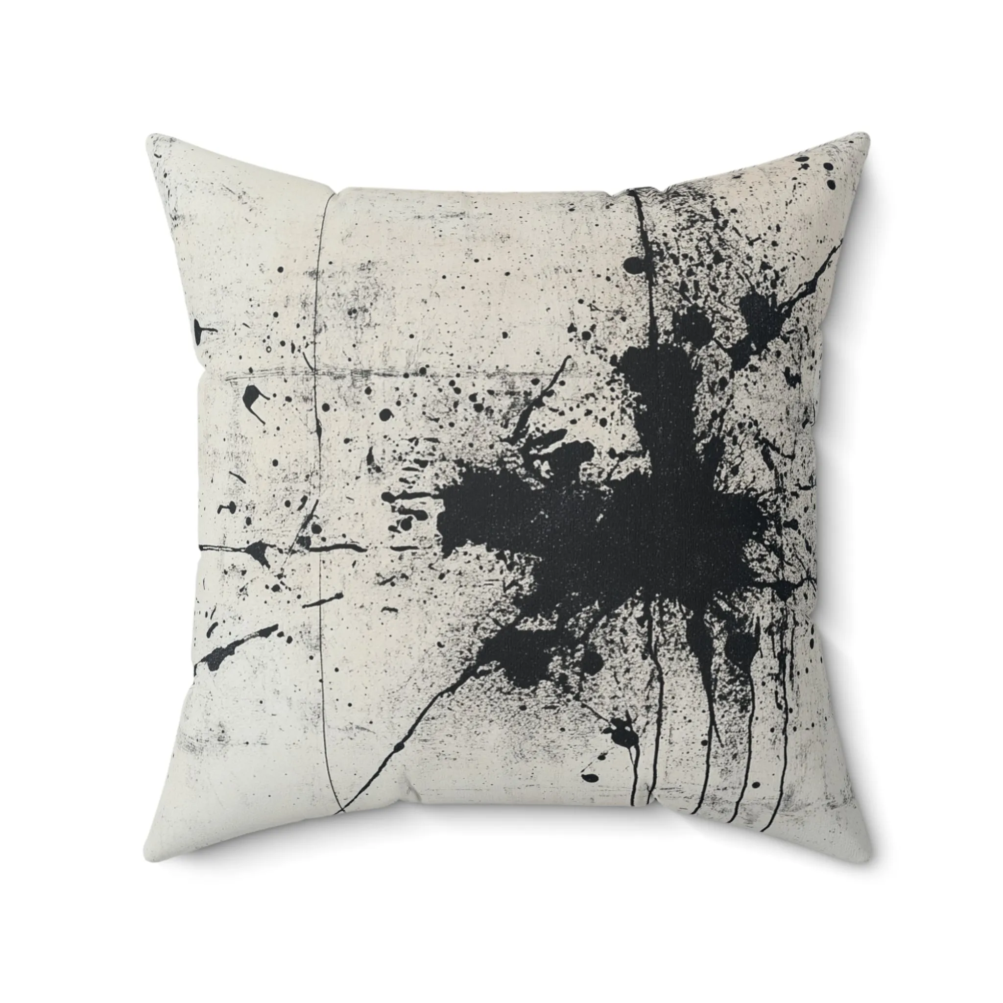 DUO MODERN "Abstract Black Splatter" Art Throw Pillow