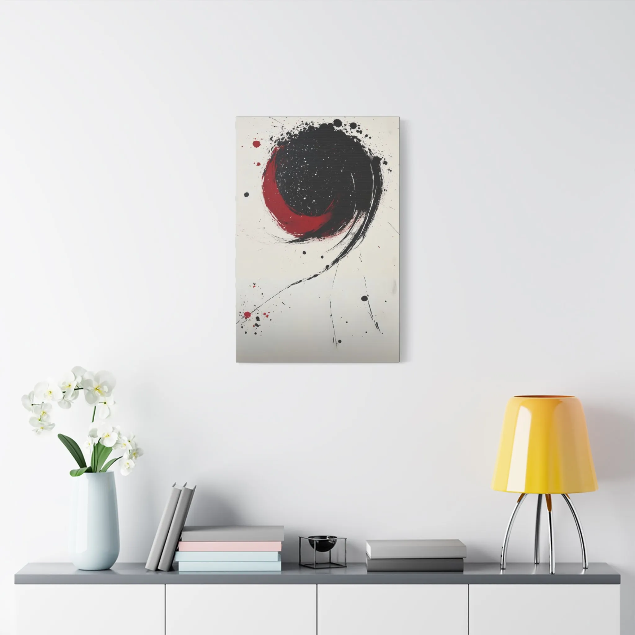 DUO MODERN "Abstract Red & Black Wall Art"