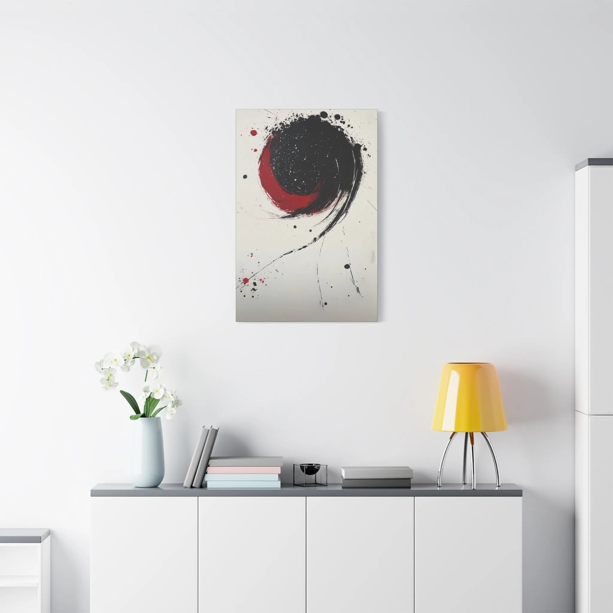 DUO MODERN "Abstract Red & Black Wall Art"