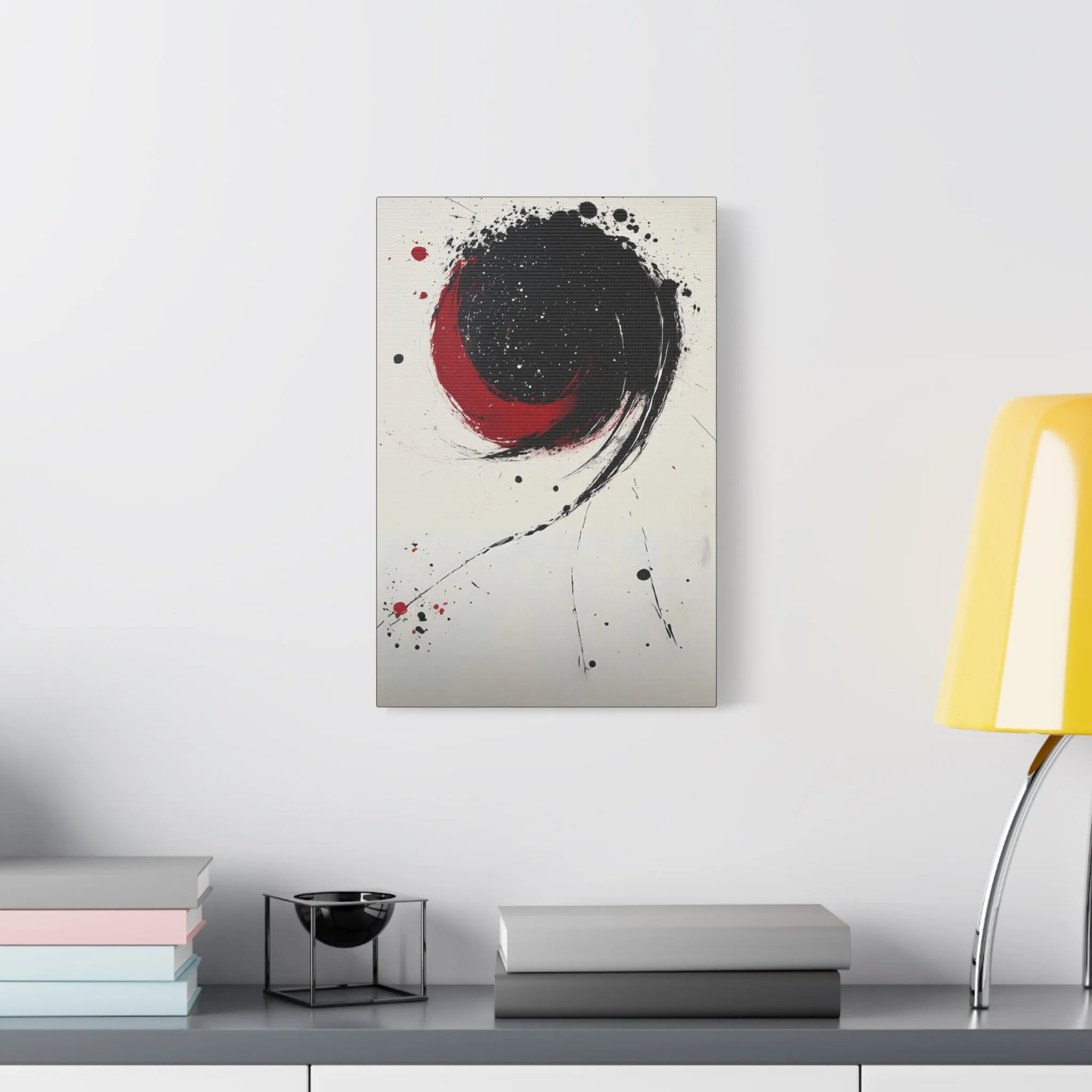 DUO MODERN "Abstract Red & Black Wall Art"