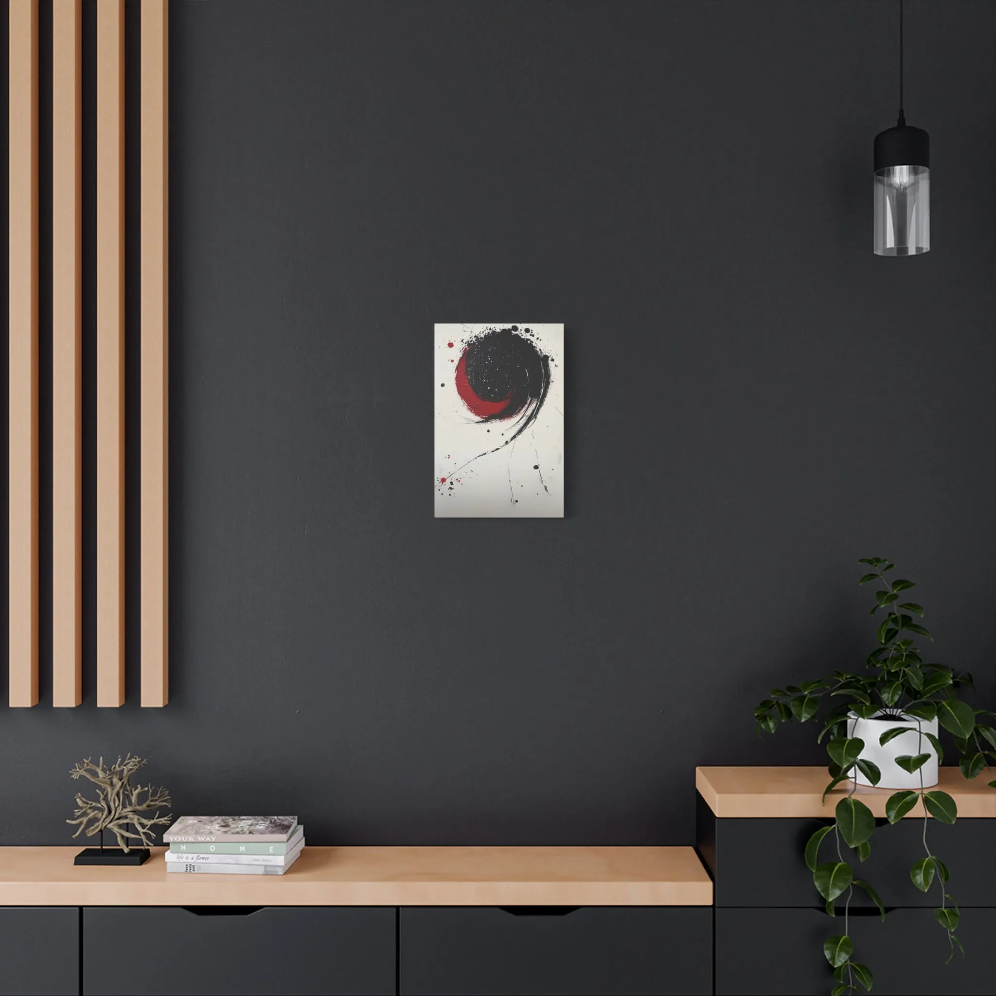 DUO MODERN "Abstract Red & Black Wall Art"