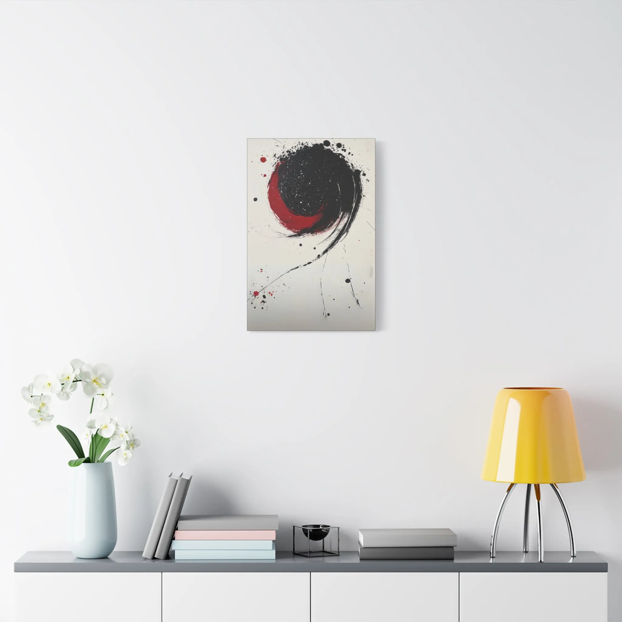 DUO MODERN "Abstract Red & Black Wall Art"