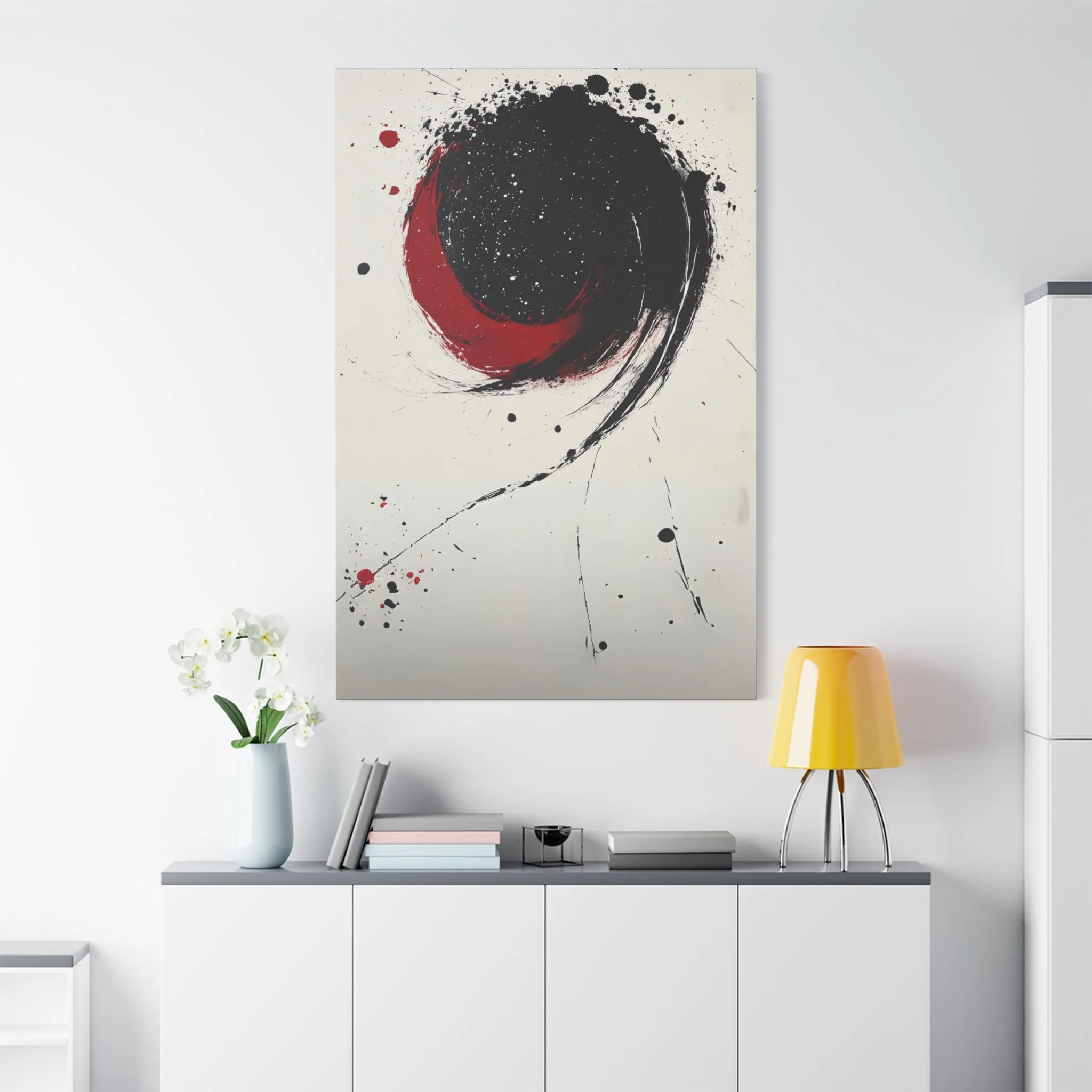 DUO MODERN "Abstract Red & Black Wall Art"