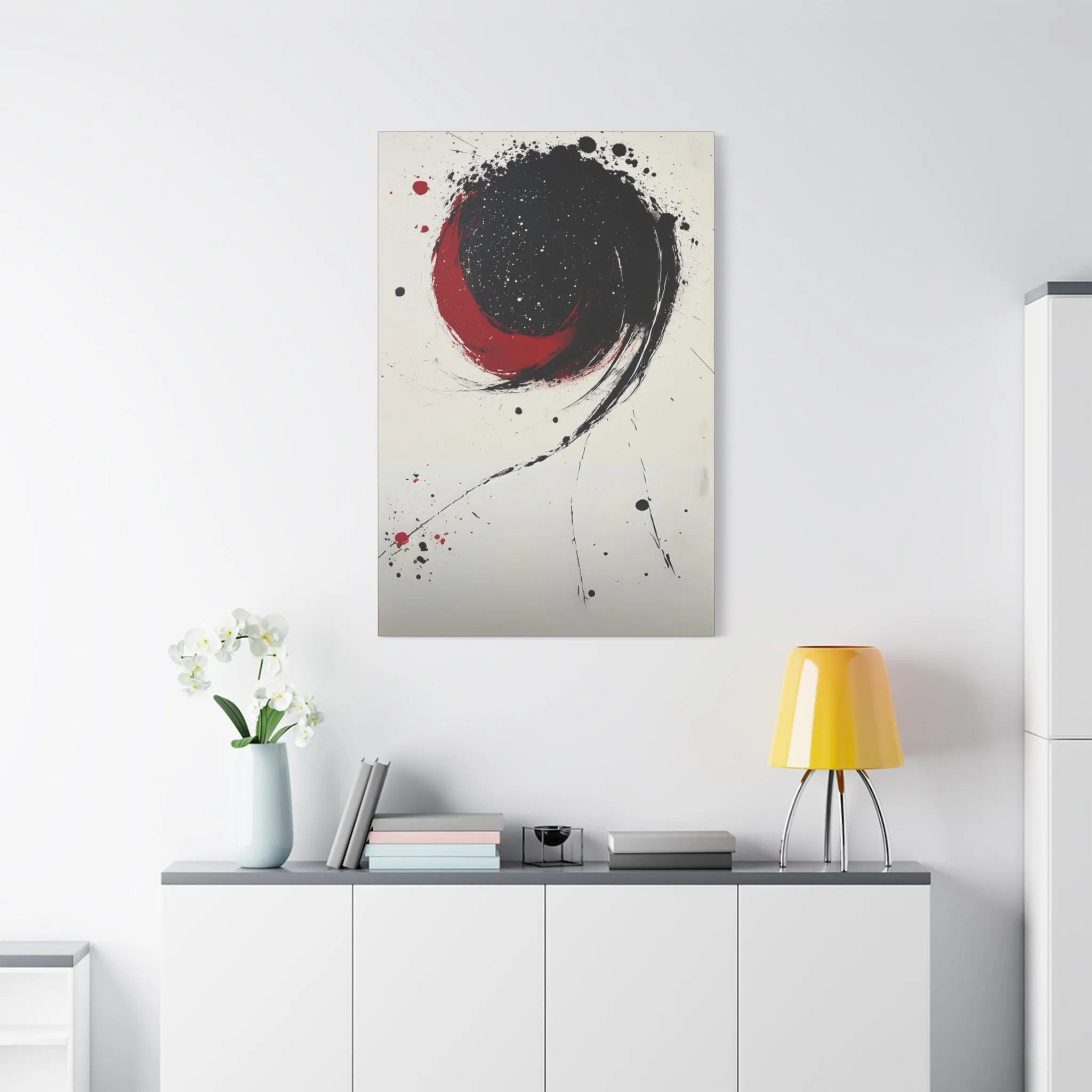 DUO MODERN "Abstract Red & Black Wall Art"