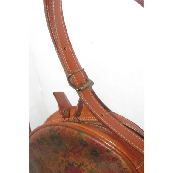 Furla Multi Color Floral Leather Canteen Style Cross Body Bag