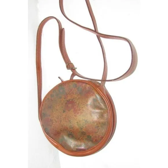 Furla Multi Color Floral Leather Canteen Style Cross Body Bag