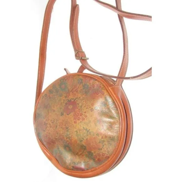 Furla Multi Color Floral Leather Canteen Style Cross Body Bag