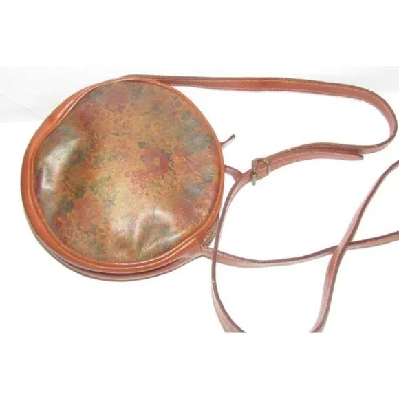 Furla Multi Color Floral Leather Canteen Style Cross Body Bag