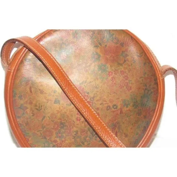 Furla Multi Color Floral Leather Canteen Style Cross Body Bag