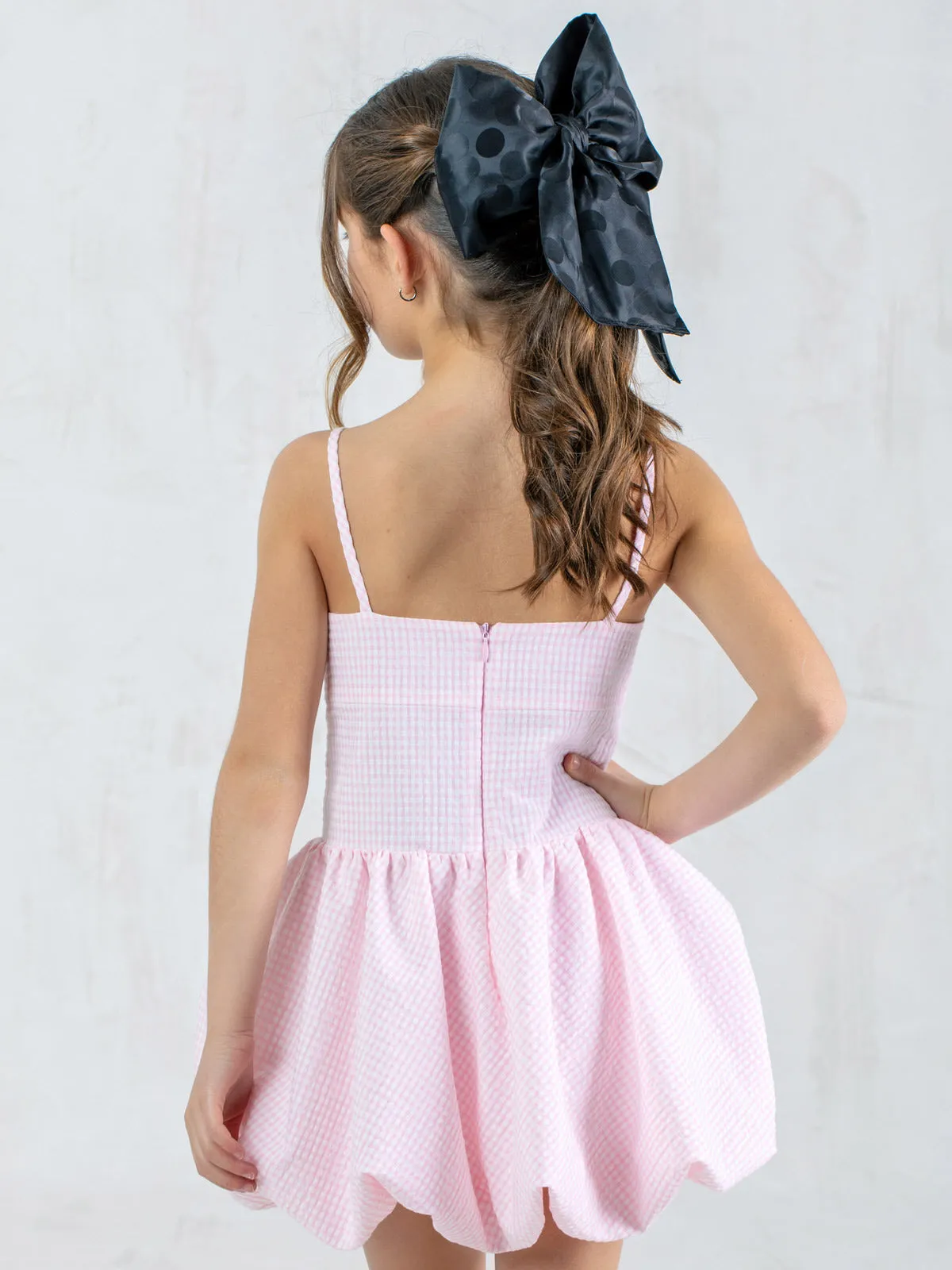 Girl's balloon dress with bow - HOLLY