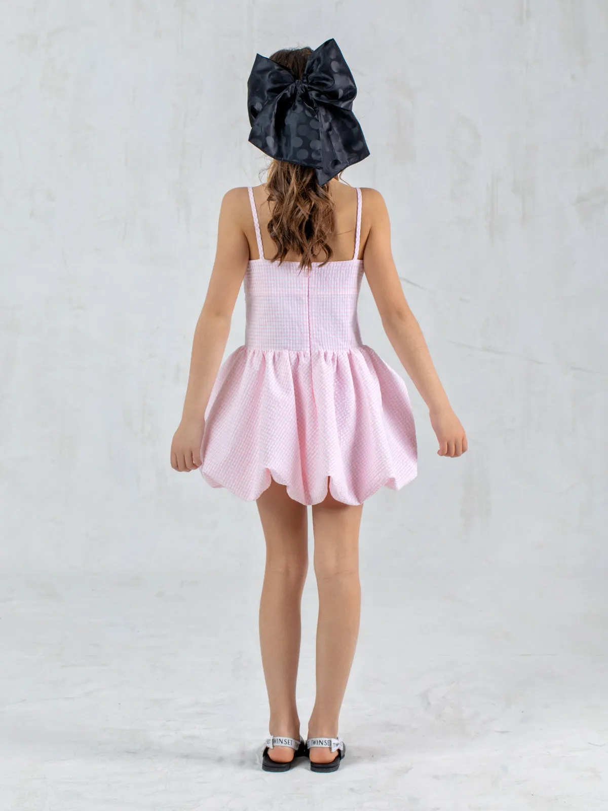Girl's balloon dress with bow - HOLLY