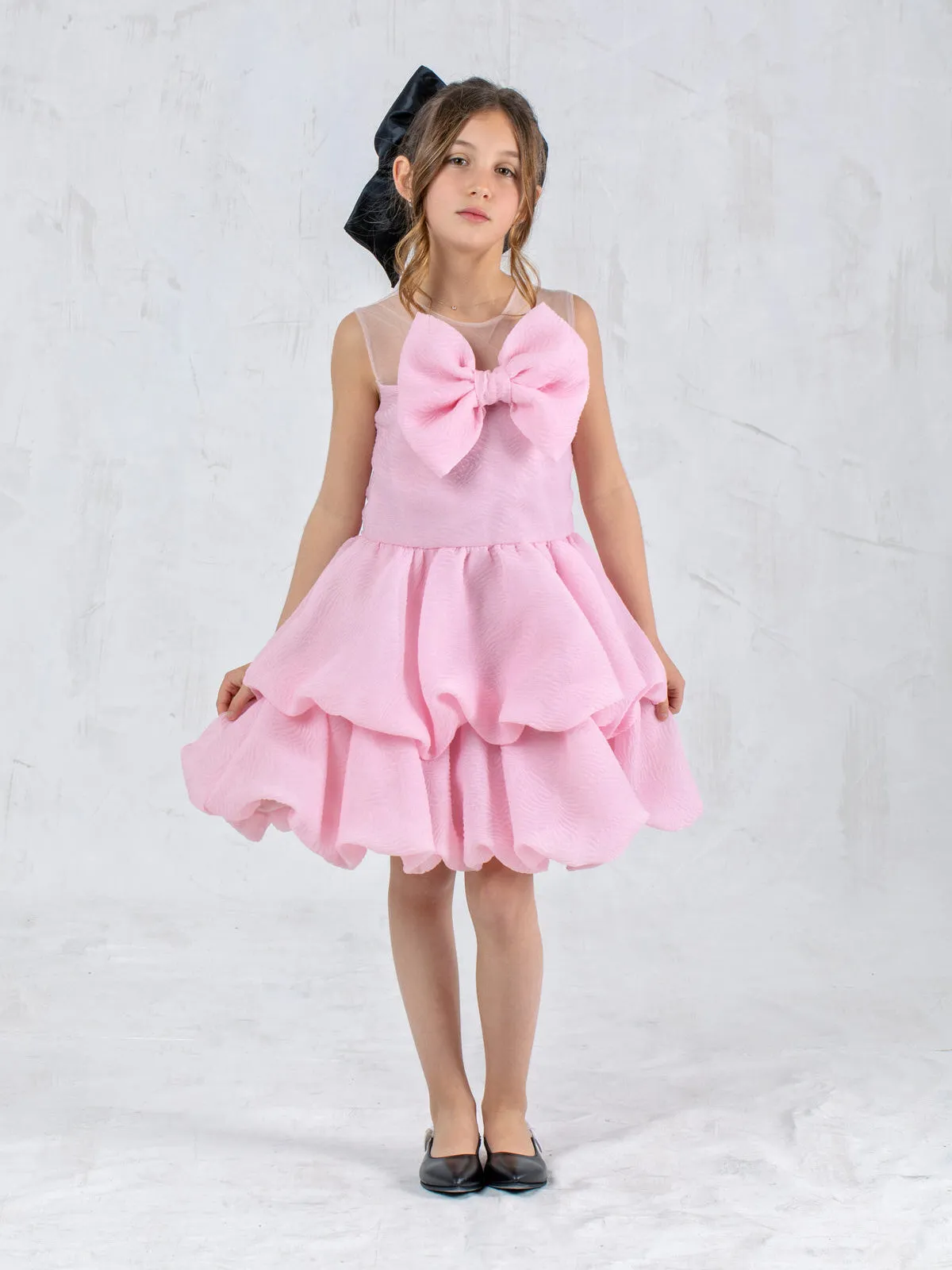 Girl's Balloon embossed dress - IROFILI-G
