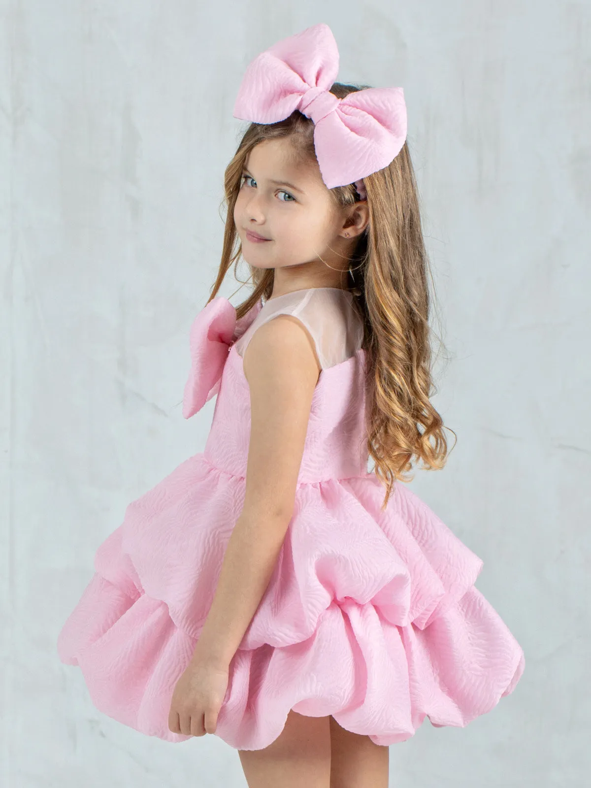 Girl's Balloon embossed dress - IROFILI-G
