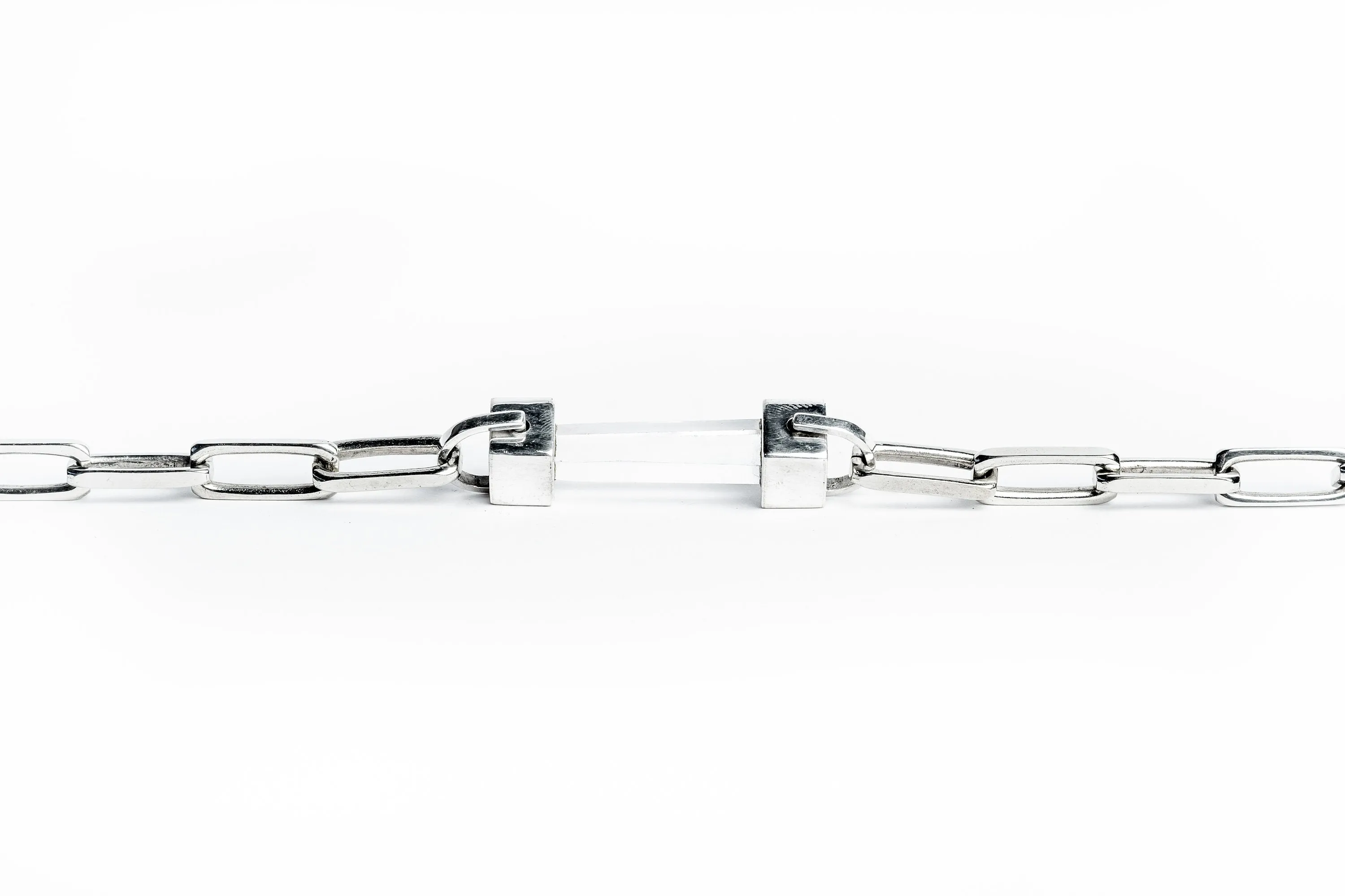Hinge Crystal Silver Chain Choker Necklace