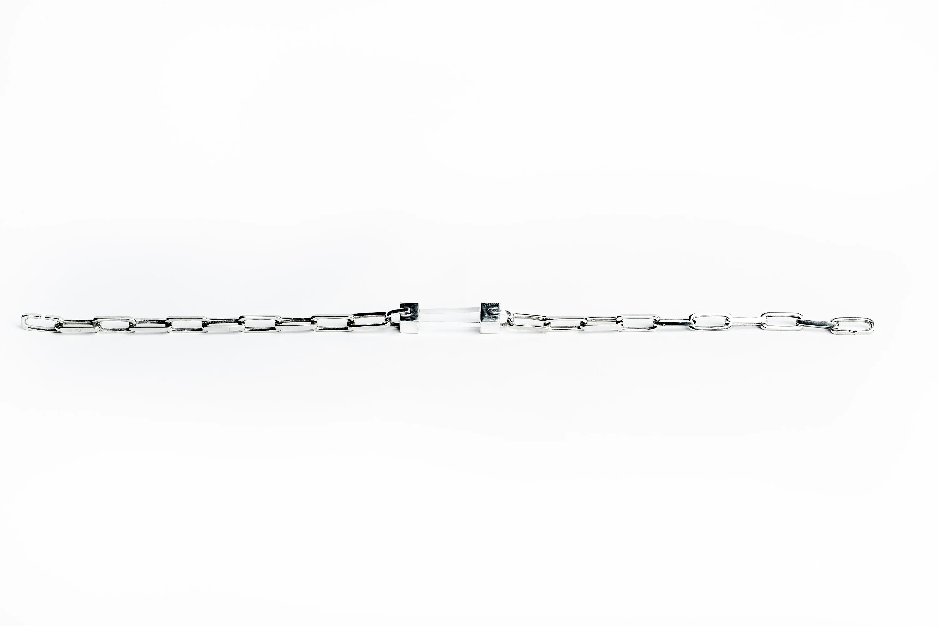 Hinge Crystal Silver Chain Choker Necklace