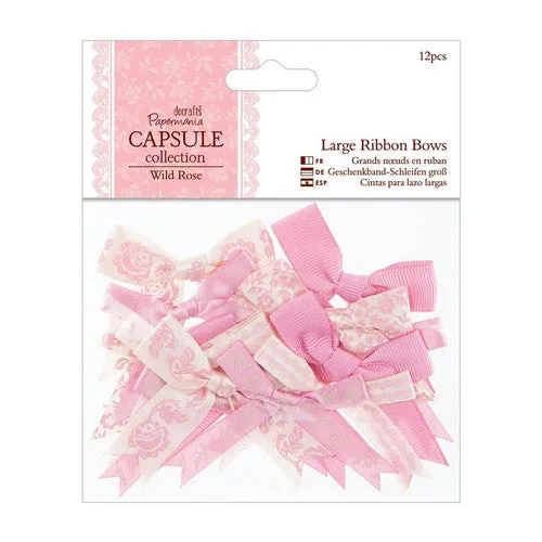 Large Ribbon Bows (12pcs) - Wild Rose (PMA 367116)