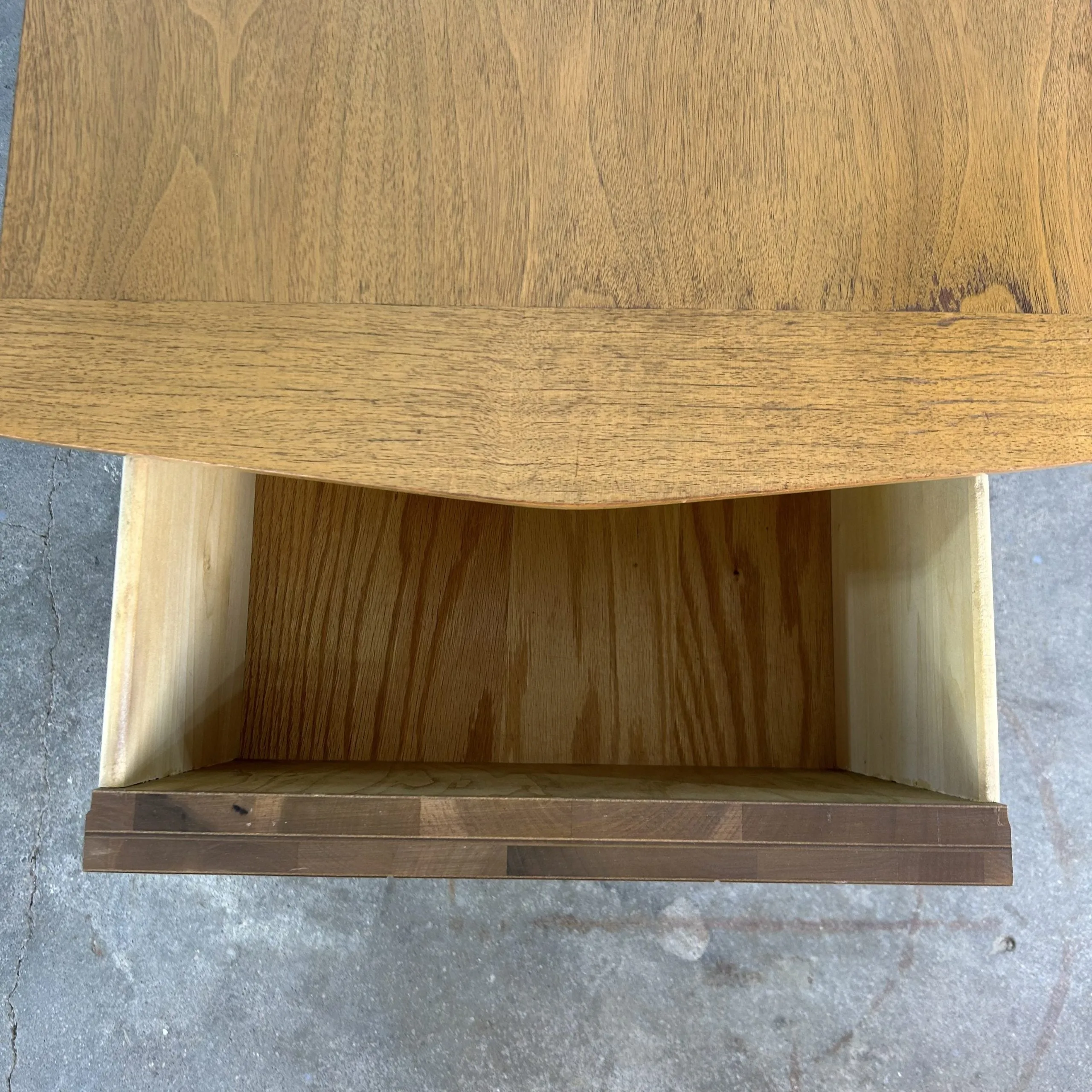 MCM Side Table Cabinet or End Table, Solid Wood, Light Brown, Moroccan Style