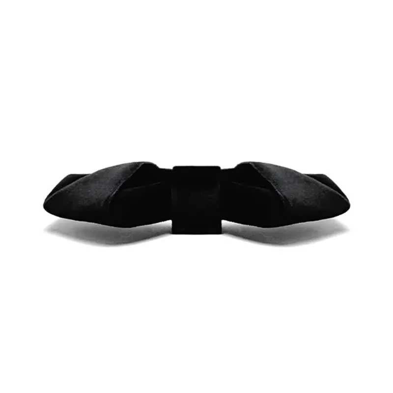 Men's Black Night Series Solid Color Velvet Bow Tie