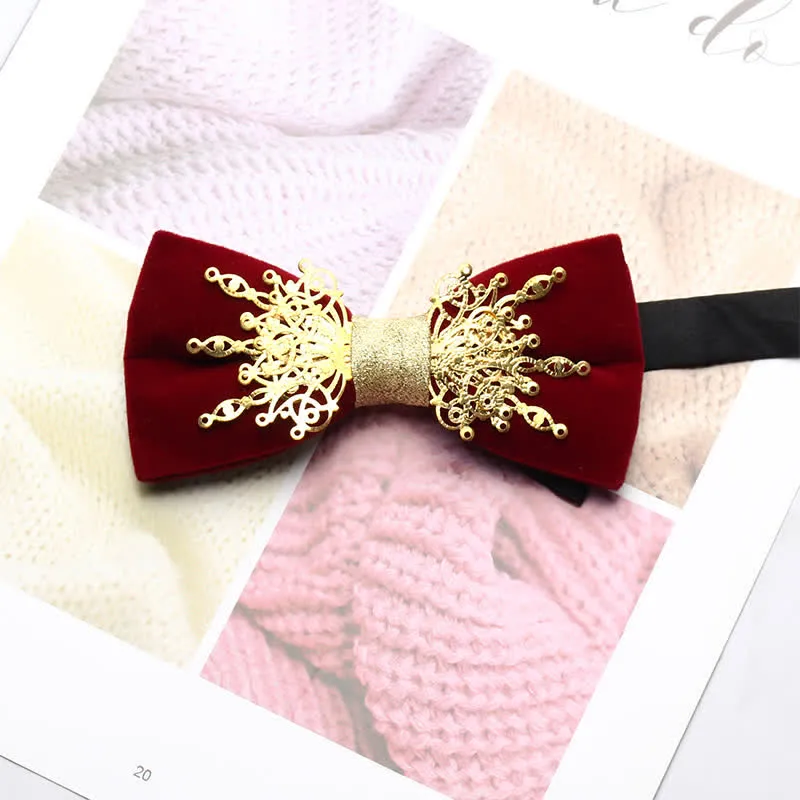 Men's Bling Mosaic Sunburst Velvet Bow Tie