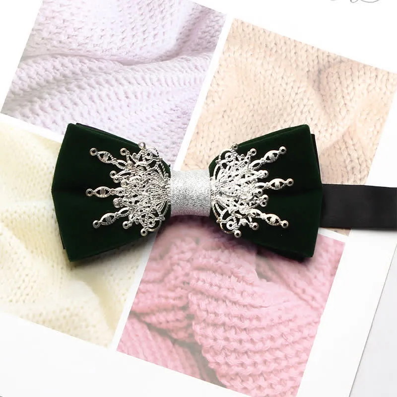 Men's Bling Mosaic Sunburst Velvet Bow Tie