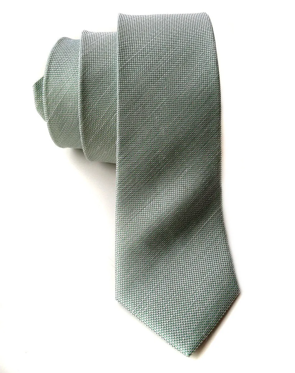 Mint Green Linen Necktie. Solid Color Tie, Spirit of Detroit