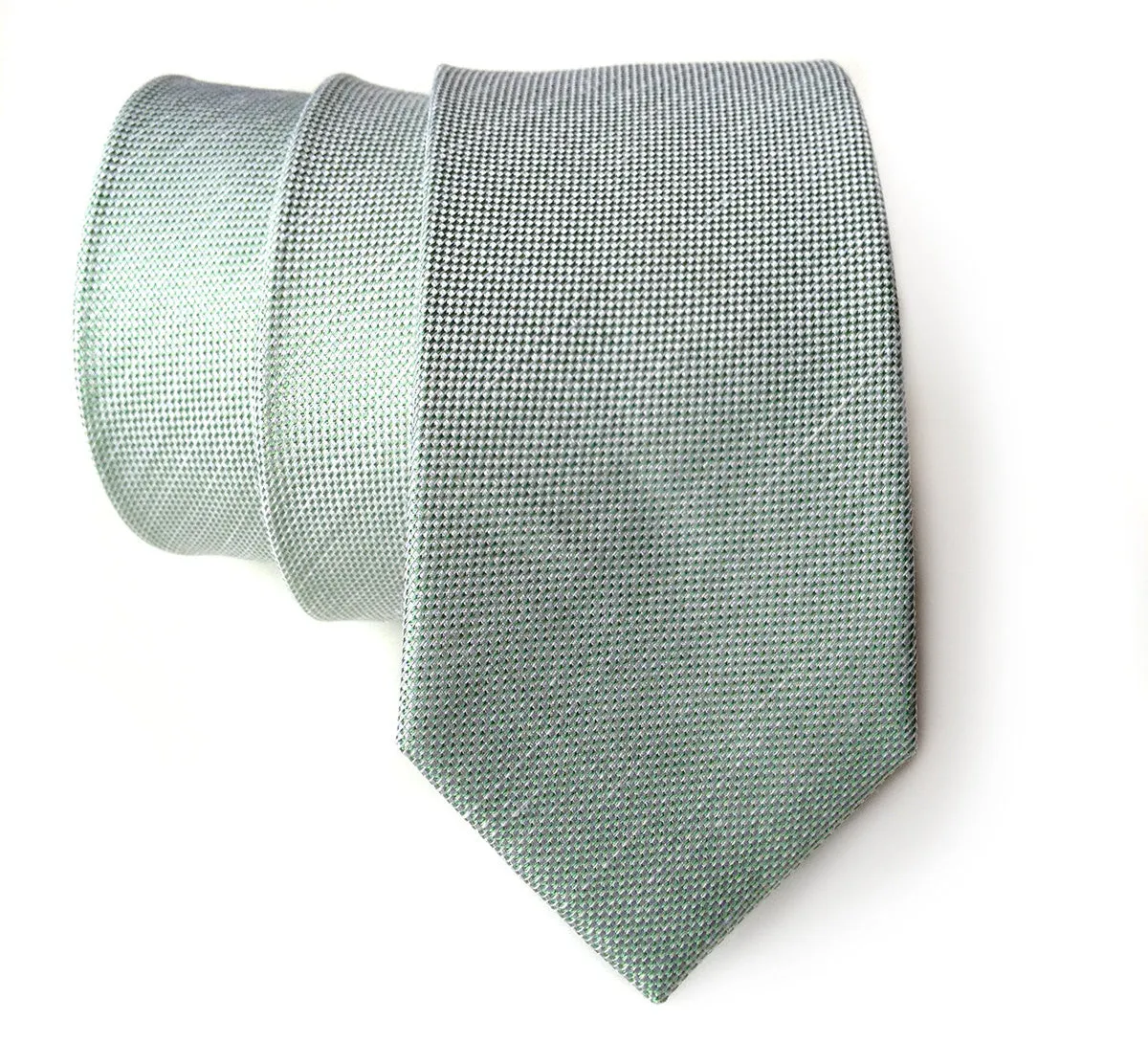 Mint Green Linen Necktie. Solid Color Tie, Spirit of Detroit