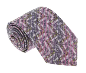Missoni U4307 Pink/Purple Chevron Pure Silk Tie
