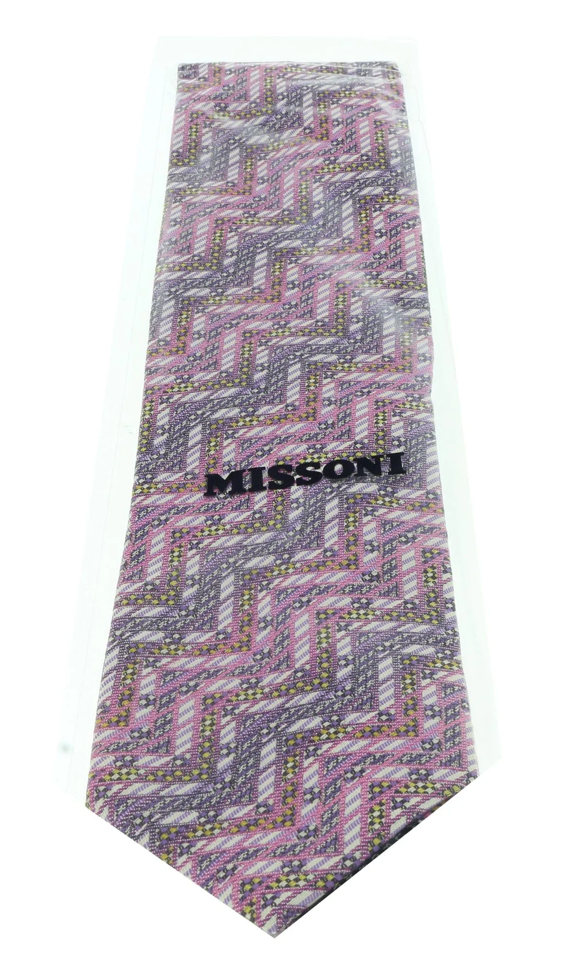Missoni U4307 Pink/Purple Chevron Pure Silk Tie