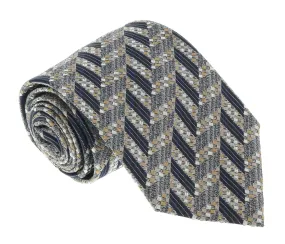 Missoni U5097 Silver/Gold Chevron Pure Silk Tie