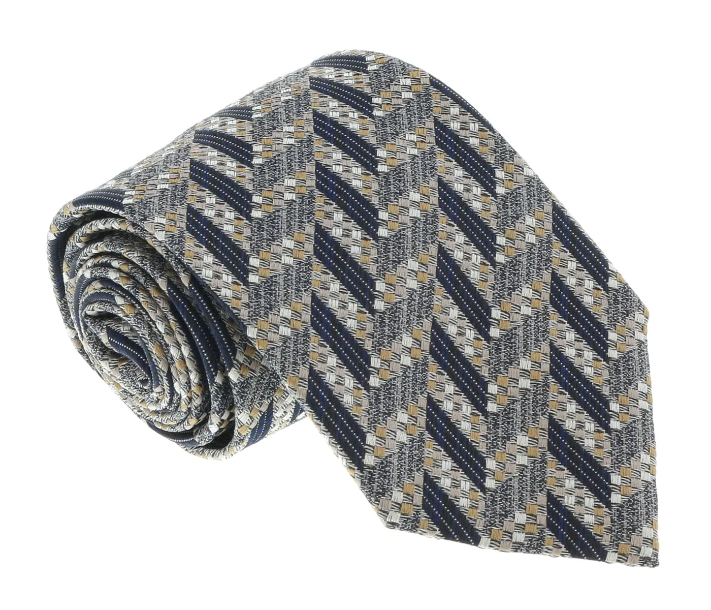 Missoni U5097 Silver/Gold Chevron Pure Silk Tie