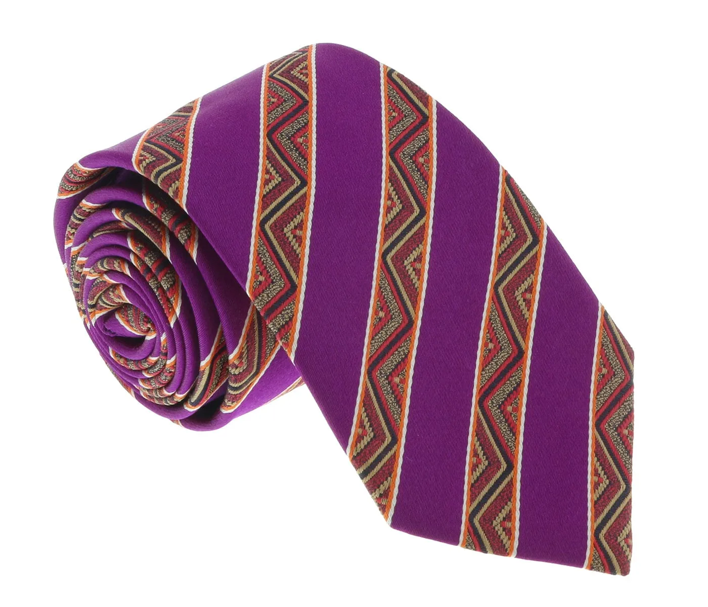 Missoni U5128 Purple/Gold Awning Pure Silk Tie