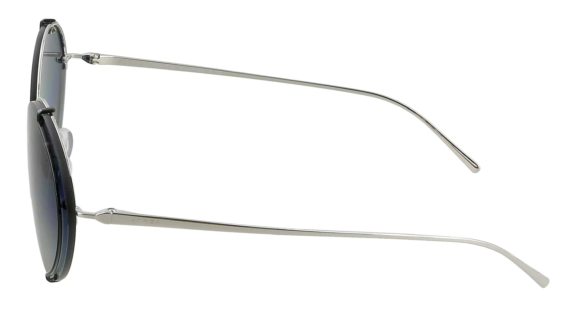 Prada 0PR 60US CONCEPTUAL GAQ3A0 Silver/Black Oval Sunglasses