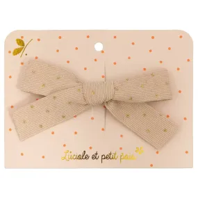 Princess bow clip - Ecru ribbon