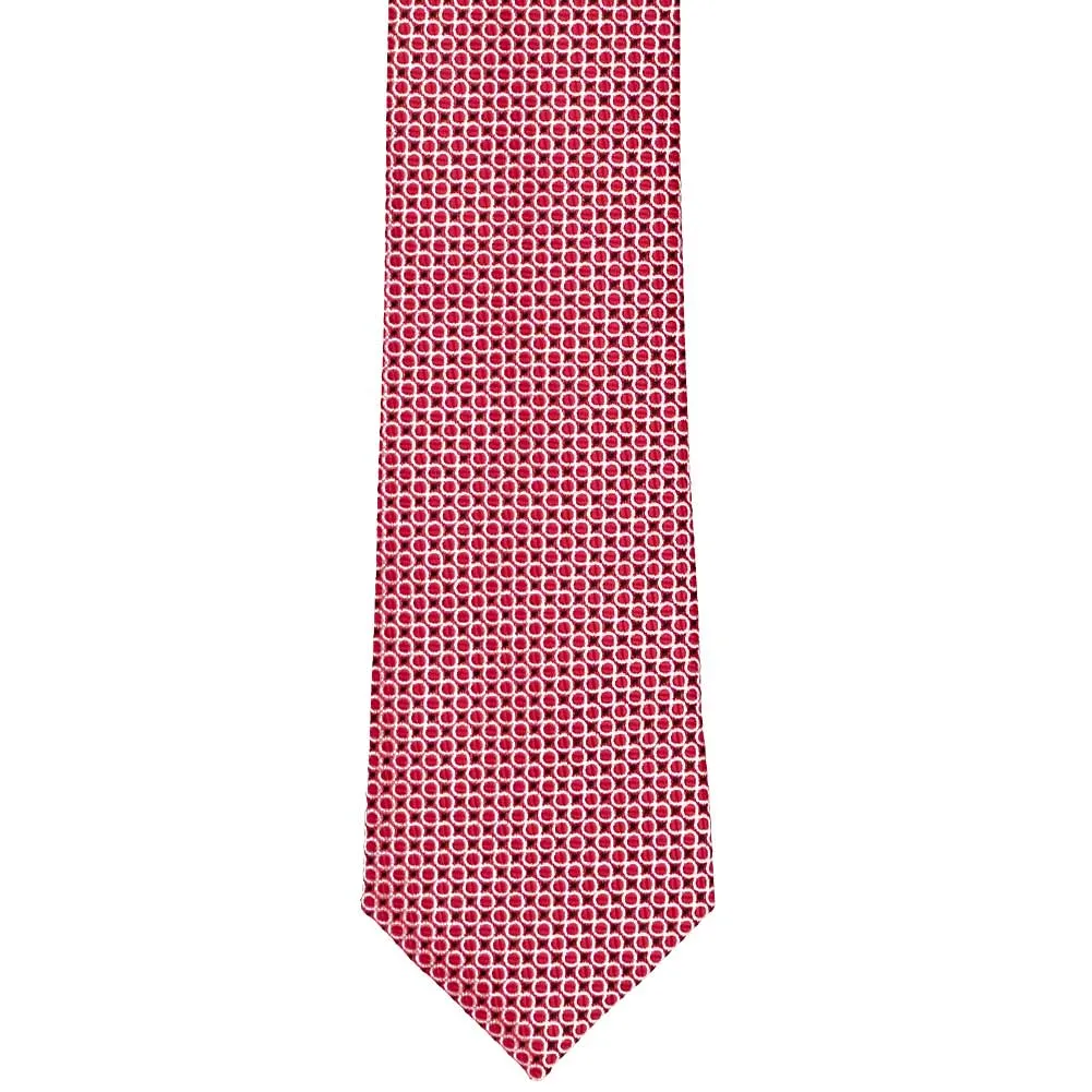 Red Henry Grain Pattern Slim Necktie, 2.5" Width