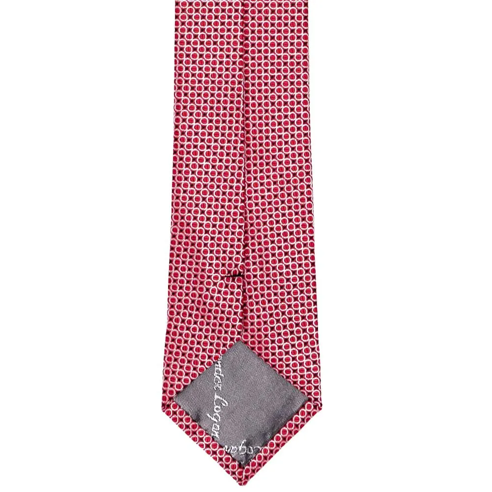 Red Henry Grain Pattern Slim Necktie, 2.5" Width